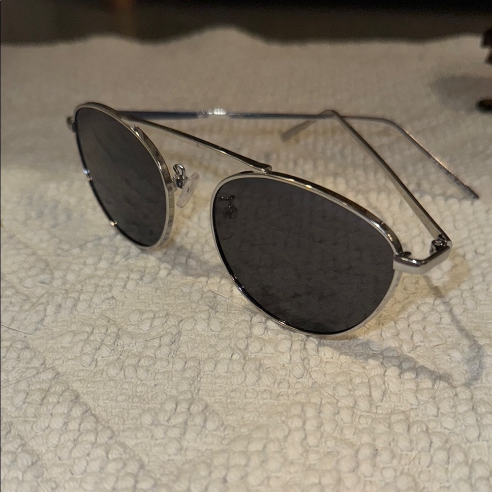 Oak + Fort Silver Aviator Sunglasses